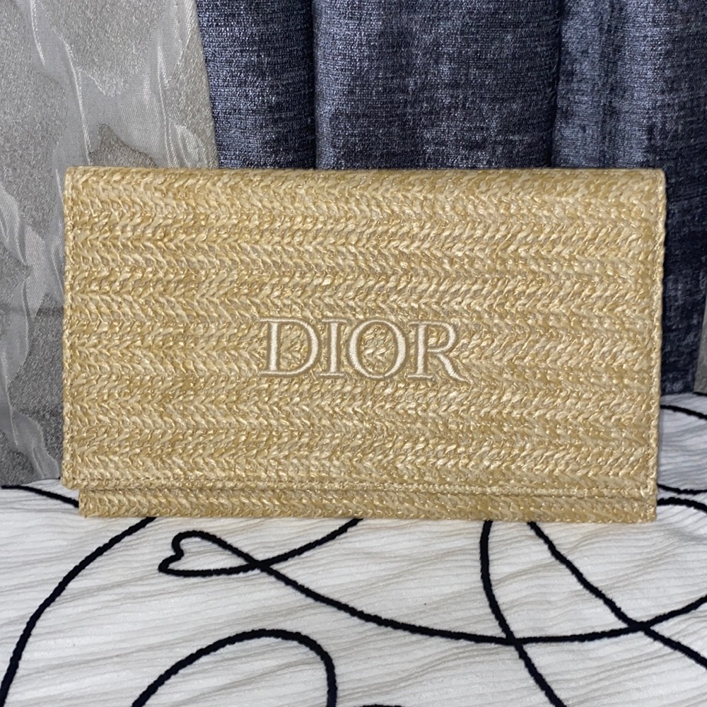 Christian Dior Beauty Raffia Pouch